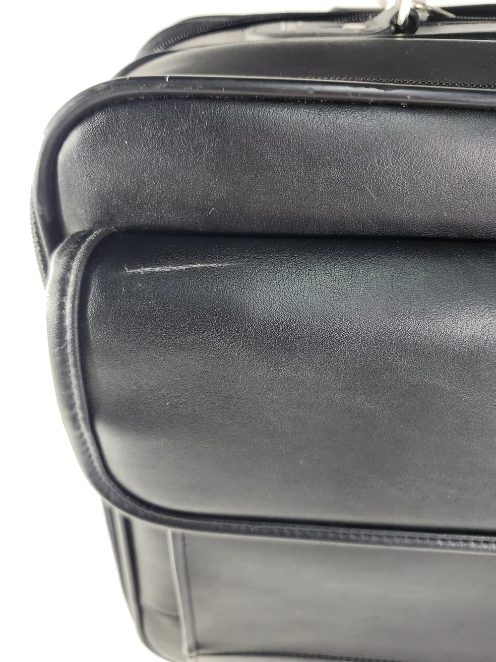 Air Targus Men's Black Leather Briefcase - Classic Professional Carry